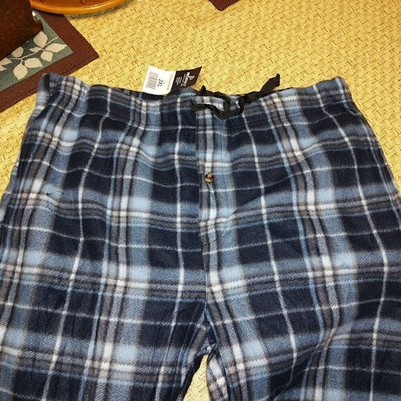 New Architect Blue Plaid Fleece Sleep Pants Size Men's 2XL - Picture 2 of 2